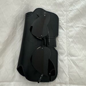 Chic Black Heart-Shaped Sunglasses with Case